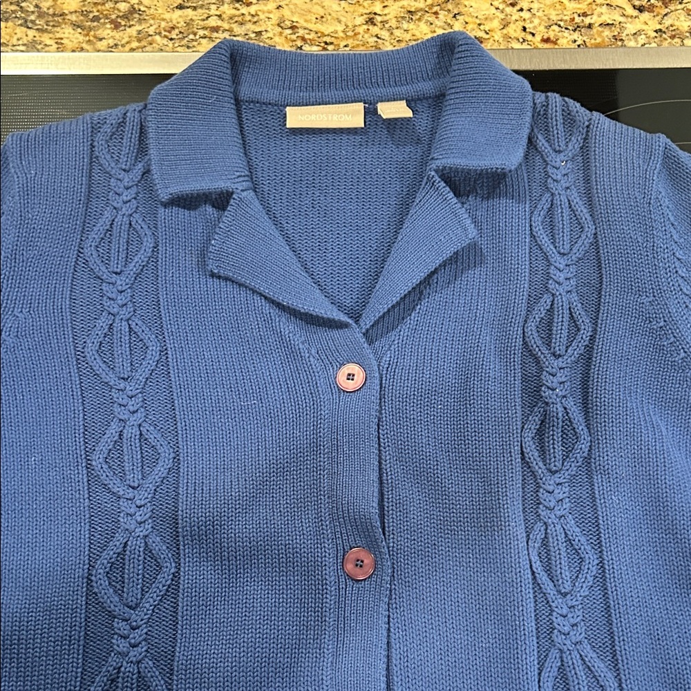Nordstrom Navy Cable Knit Cardigan